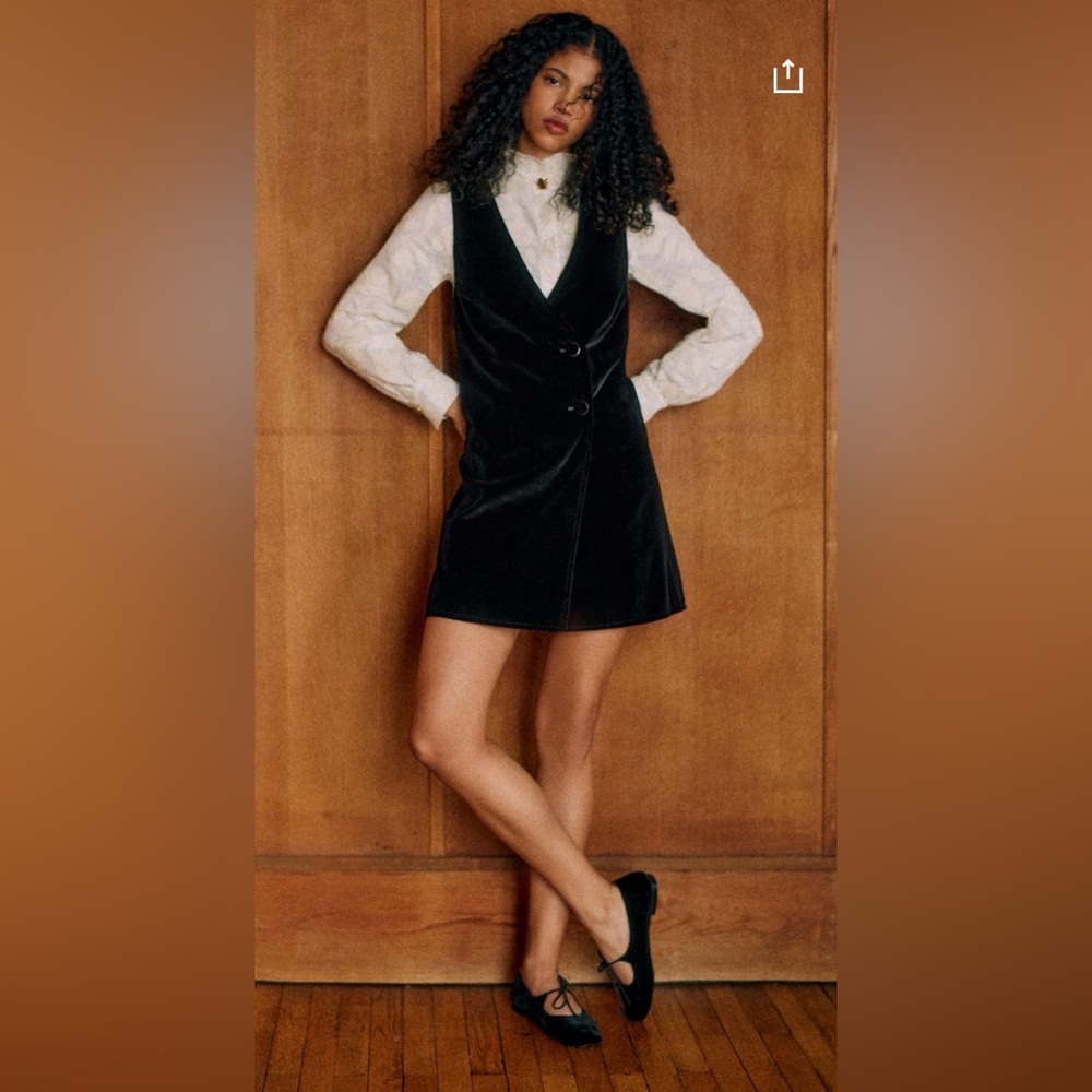 Sezane Black Mini Dress